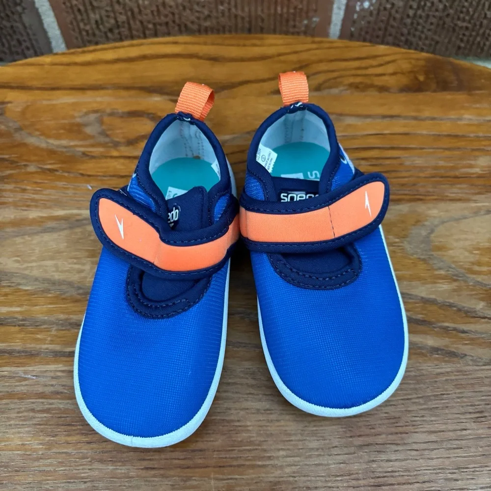 Speedo Kids Toddler Hybrid Water Shoes Royal Blue/Orange Shark Sz S